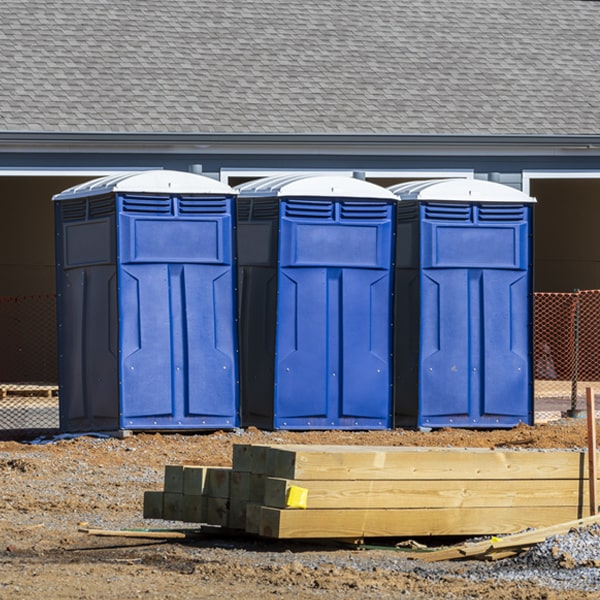 how often are the porta potties cleaned and serviced during a rental period in Brent